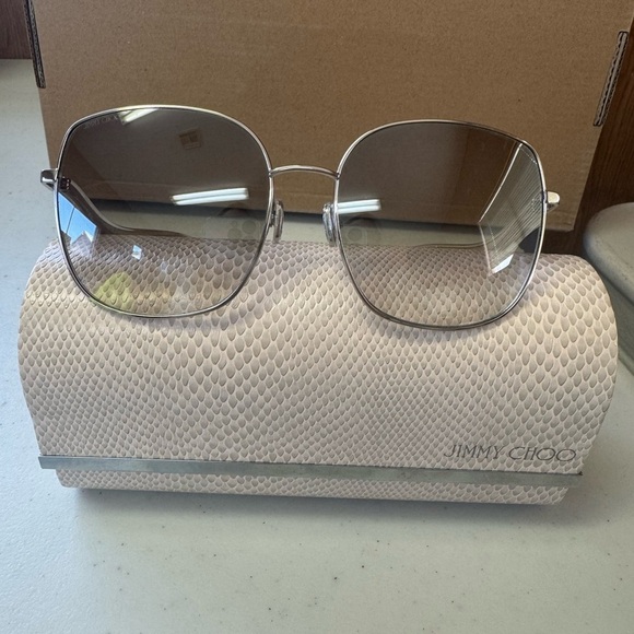 Jimmy Choo Pink and Gold Sunglasses - Picture 2 of 9